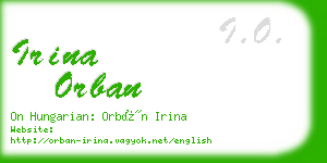 irina orban business card